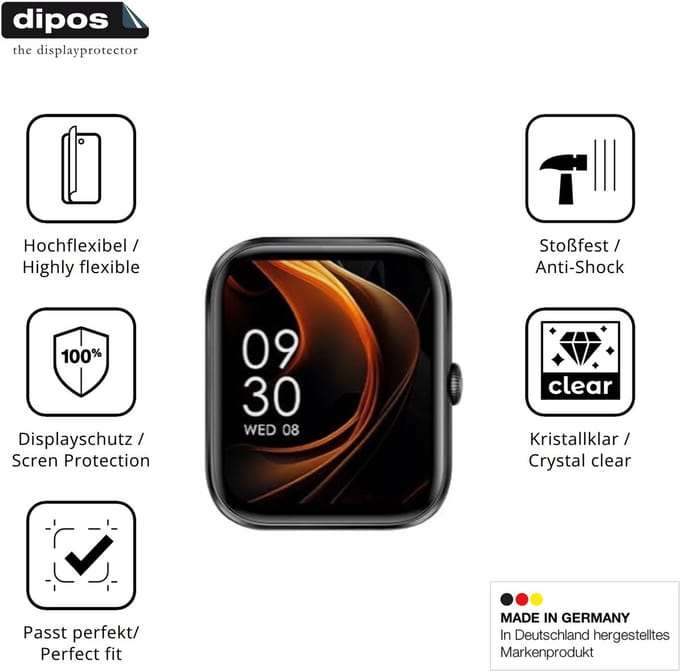 dipos – 2x Beschermfolie geschikt voor UMAwangfit P6 1.83 | 3D Full Cover Screenprotector | 100% Passend