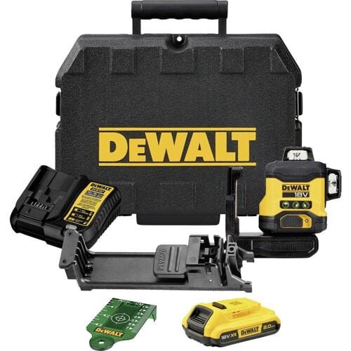 DeWALT DCLE34031D1 3x360° Compacte kruislijnlaser groen 18V XR 2.0Ah in koffer