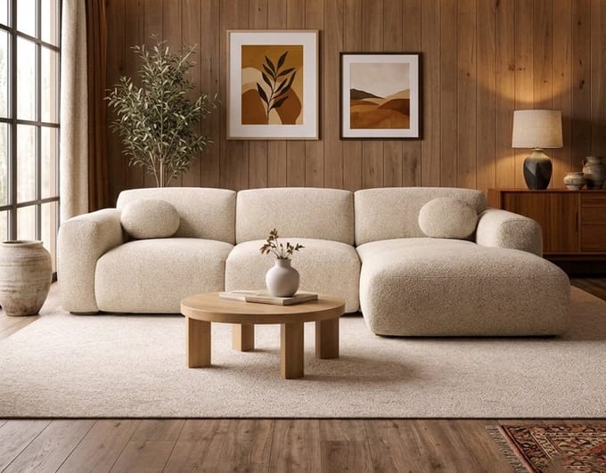 Hoeksalon ravello- lounge Rechts- beige- zetelsenbedden