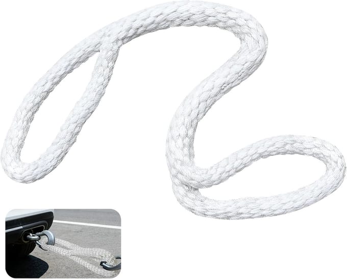 Triceps Touw - Kabel Machine Accessoire - Krachttraining Thuis - Ergonomische Lus Grip - 1 Meter Lengte - Wit