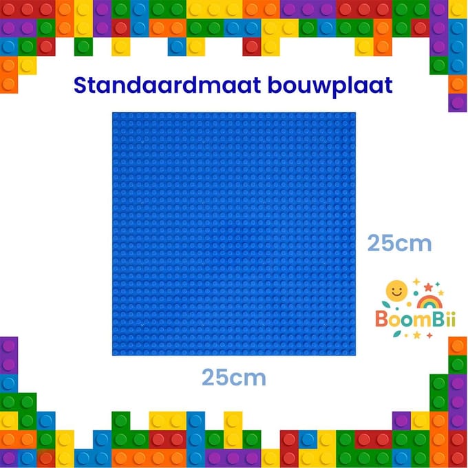 Bouwplaat blauw - geschikt voor LEGO - set van 4 bouwplaten