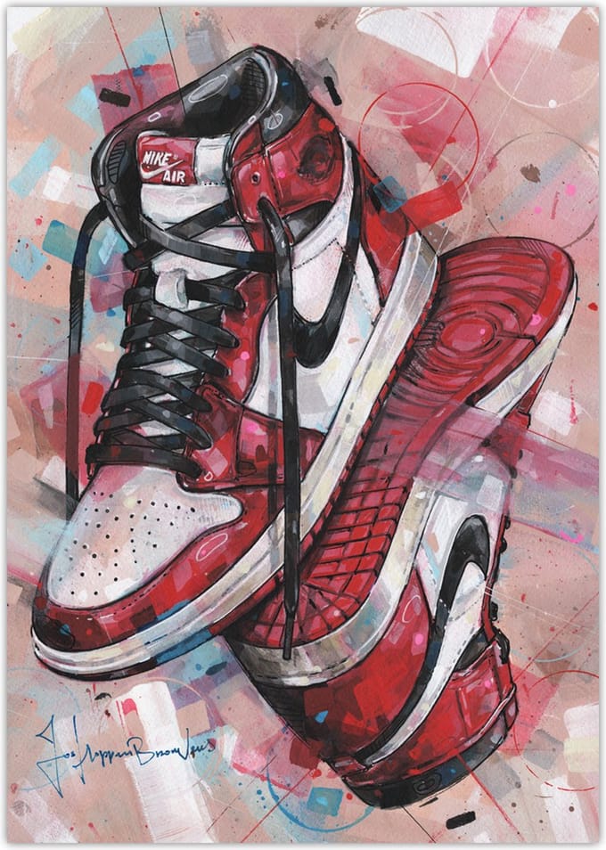 Sneaker poster upside down Chicago 29,7x42 cm (A3)