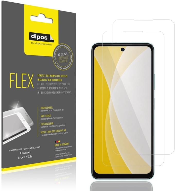dipos – 2x Beschermfolie geschikt voor Huawei Nova Y73s | 3D Full Cover Screenprotector | 100% Passend