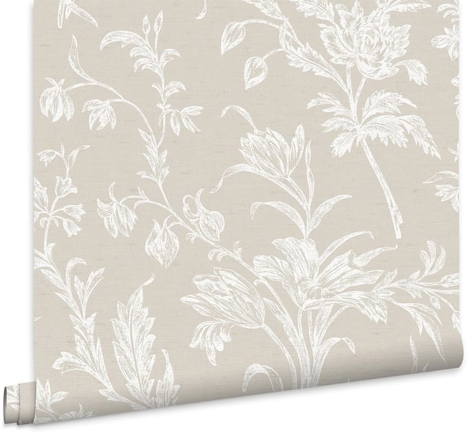 Laura Ashley Lloyd Behang - Bloemen - 10mx52cm - Beige