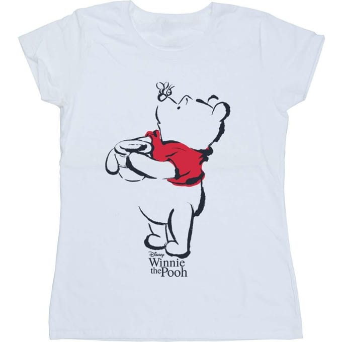Disney Dames/Dames Winnie De Poeh Tekening Katoenen T-Shirt (Wit)