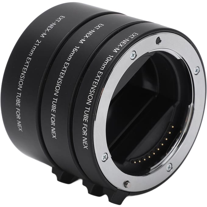 Autofocus Macro Verlengbuis Adapterring 10mm 16mm 21mm voor Sony E-mount Lenzen black