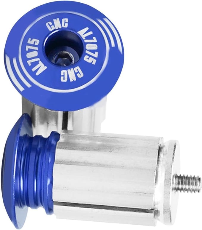 Stuurpluggen - Fietsstuur Eindkappen - Fiets Beschermen - Geanodiseerd Aluminium - 1 Paar - Blauw