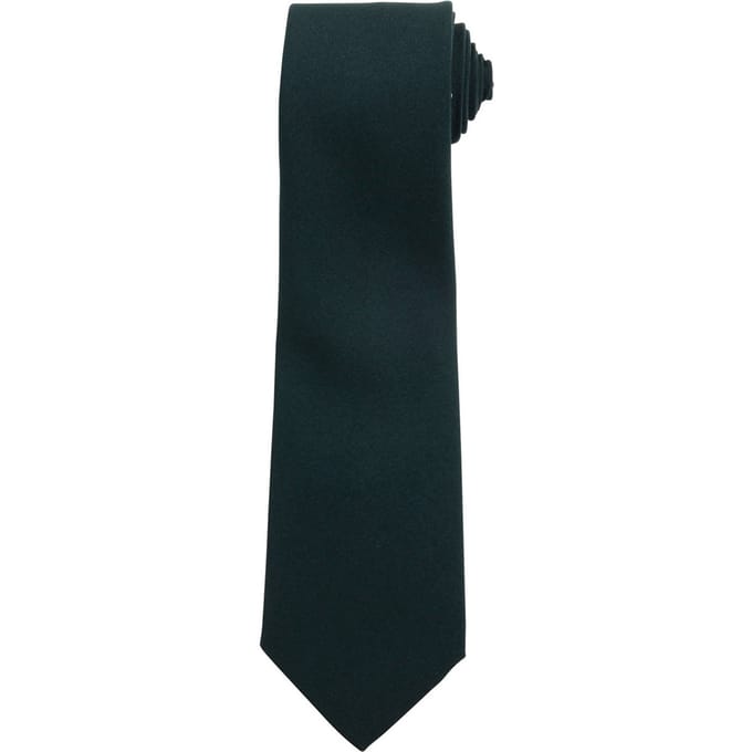 Premier Effen polyester stropdas (Fles groen)