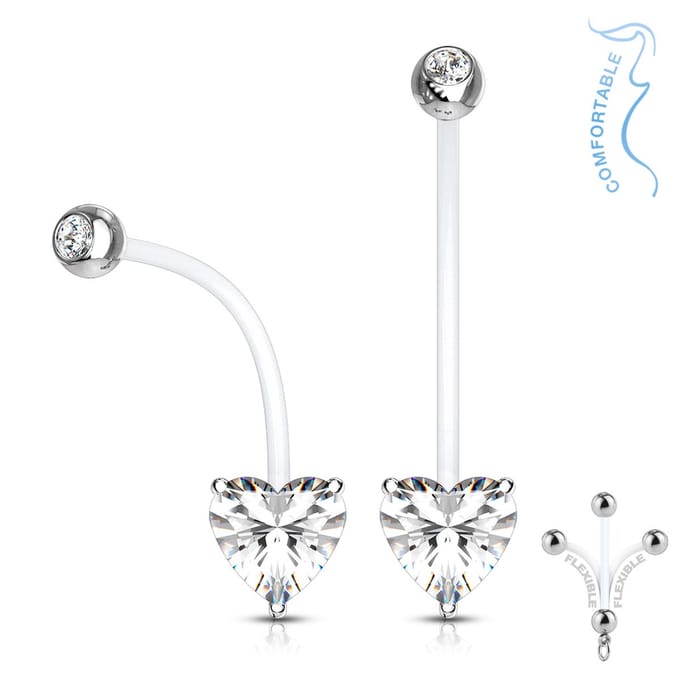 Piercing witte hart - LMPiercings