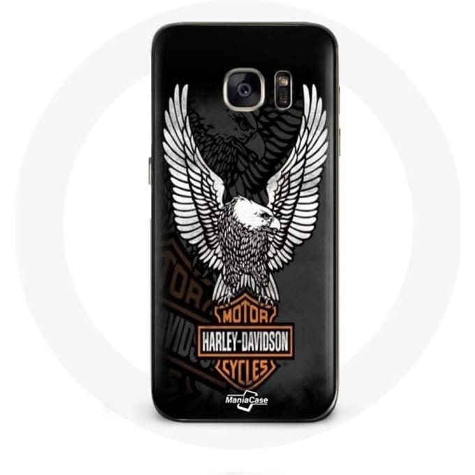 Coque - Harley Davidson - Galaxy S7 - Noir - Aigle logo - Rigide