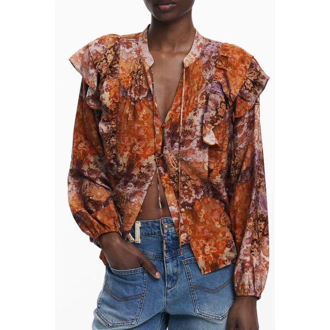 Desigual Arancione Viscose Dames Shirt