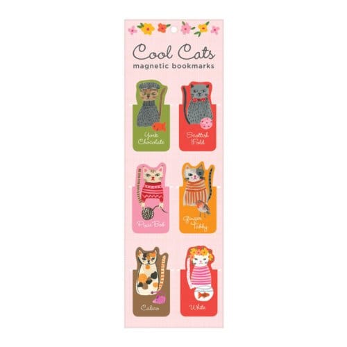 Cool Cats Magnetic Bookmarks - Galison
