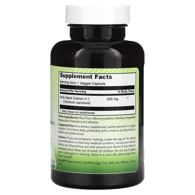 Amazing India, Heilige Basilicum, 500 mg, 120 vegetarische capsules