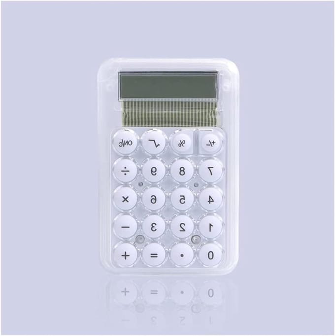 Transparante Rekenmachine - Desktop Calculator - Dagelijkse Berekeningen - 8-cijferig LCD - Standaard Formaat - Wit