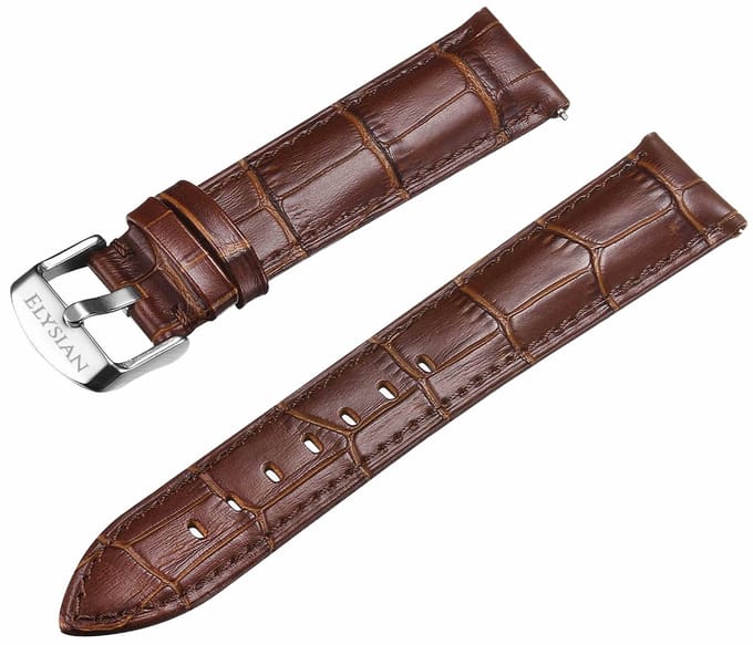 Elysian Horlogeband 22mm Leer Bruin - Quick Release - Premium Kwaliteit