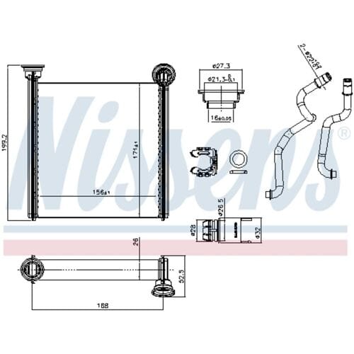 Warmtewisselaar, interieur verwarming NISSENS 707388
