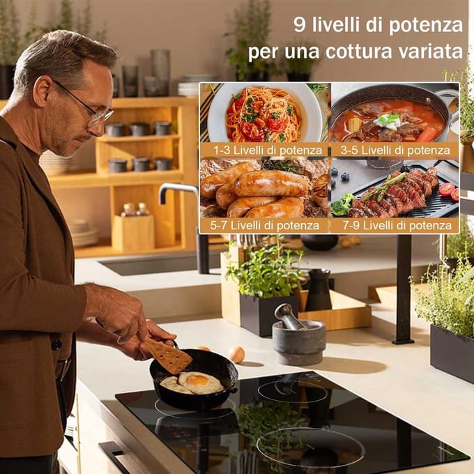 Inductie kookplaat - Kookplaat met stekker - Snel koken - Boost functie - 60 cm - Wit