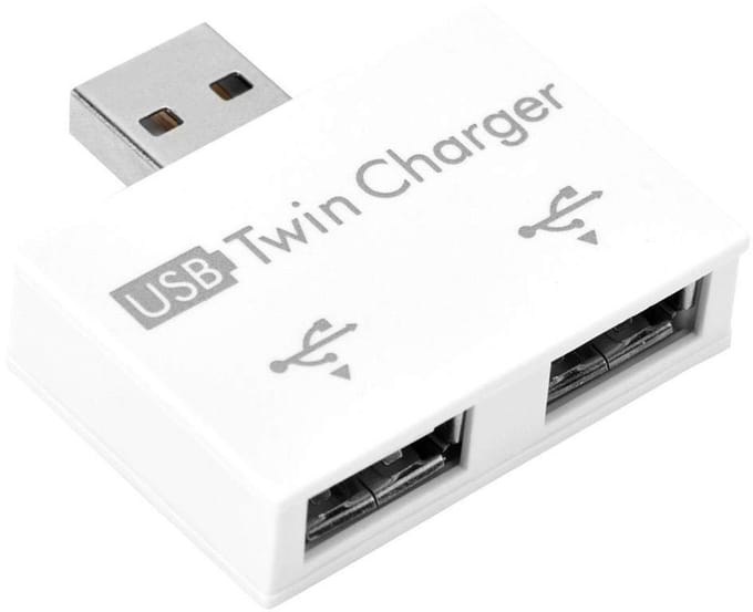 USB-hub plug-and-play - 2 poorten voor reizen thuis - computer, laptop (wit) .
