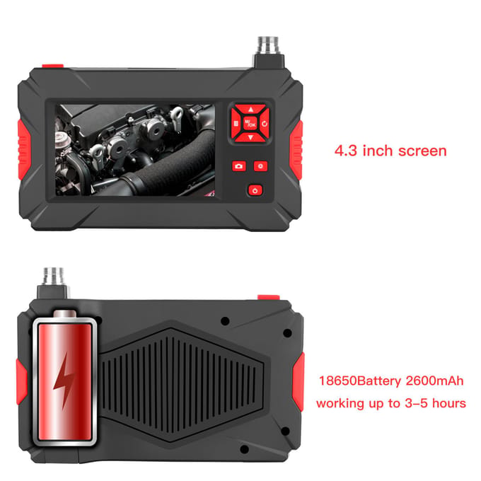 Industriële endoscoopcamera met dubbele camera 1920 * 1080P 8 + 1 LED-licht IP68 waterdichte inspectie