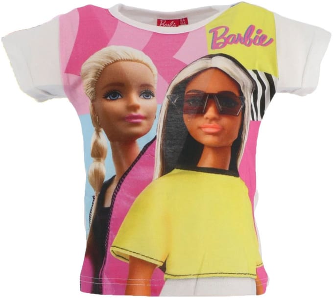 Barbie Icon Wit kort kinder-t-shirt, top 5 jaren