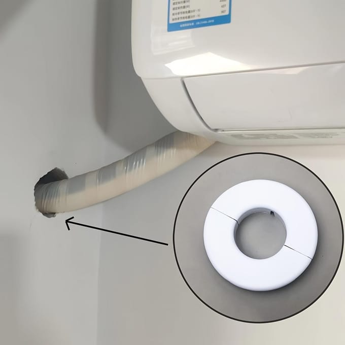 Multifunctionele Airconditioner Gat Afdekking - Decoratief Plastic Plastic dat Geen Stroomvoorziening Vereist wit