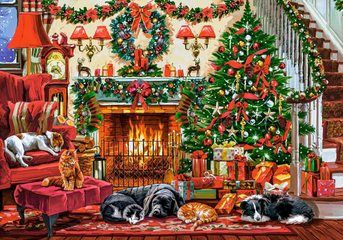 Castorland legpuzzel Cozy Fireplace - 500 stukjes puzzelplezier.