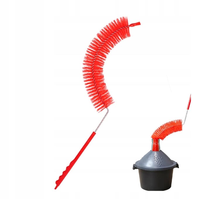 Bimberek - Flessenborstel - Gebogen - Ergonomische Handgreep - Rood
