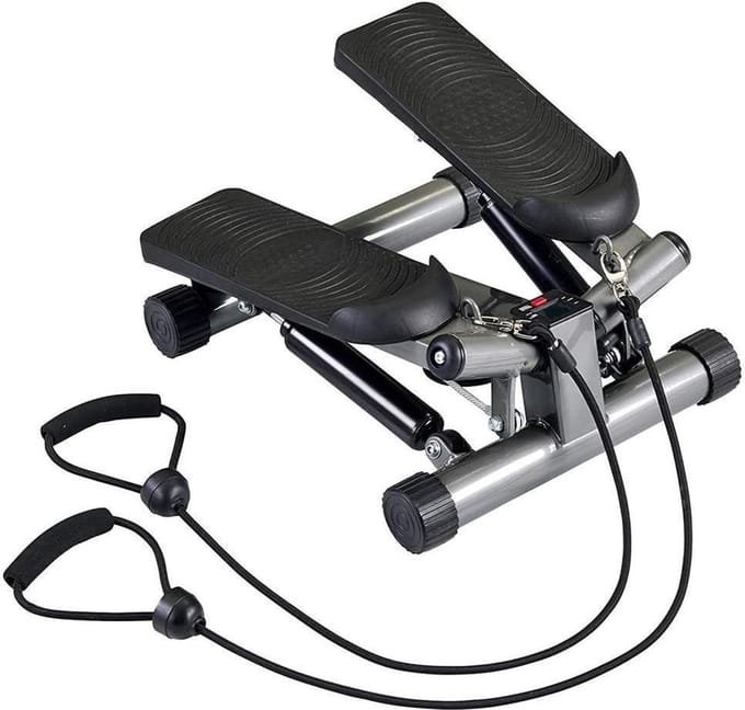 Mini Stepper - Hometrainer Buiktrainer - Cardio Training - Draadloze Bediening - LCD Display - Grijs