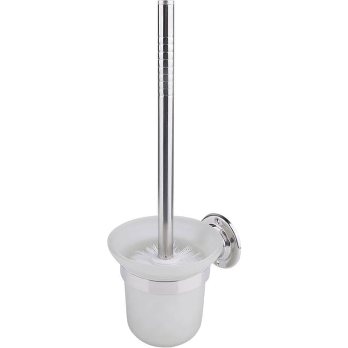 Brosse de toilette murale en acier inoxydable avec support white