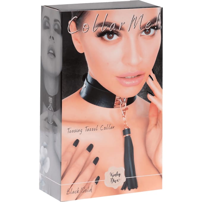 Kinky Diva – Lederen Collar met Kwastje - Goud
