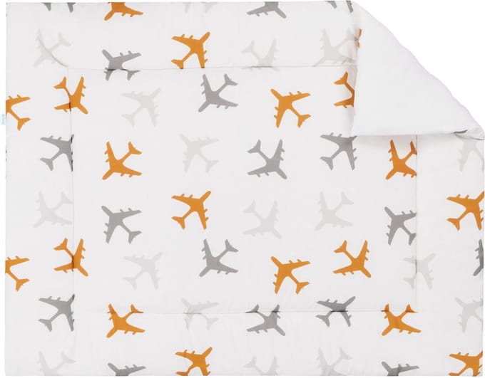 BINK Bedding Boxkleed Planes oker (tweeling) 71 x 122 cm