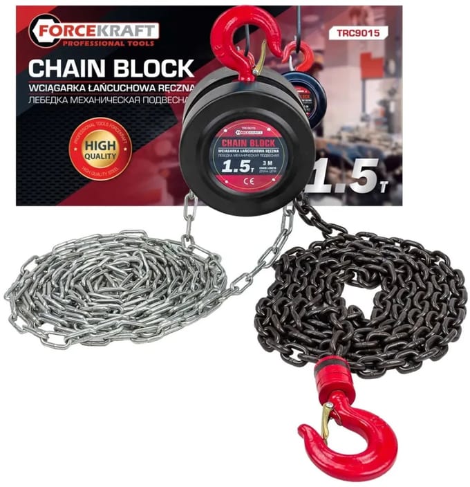 Forcekraft - Kettingtakel - 1,5 Ton - 3m - Dubbele Ketting