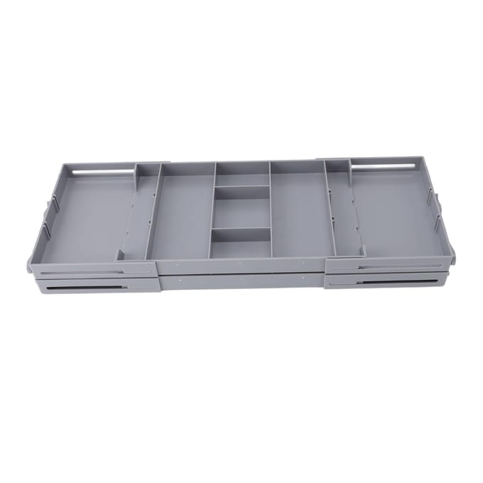 Lade Organizer Enkele Rij Uitbreidbaar Opvouwbaar Sieraden Organizer Bakje Oorbellen Opberg Display Case gray