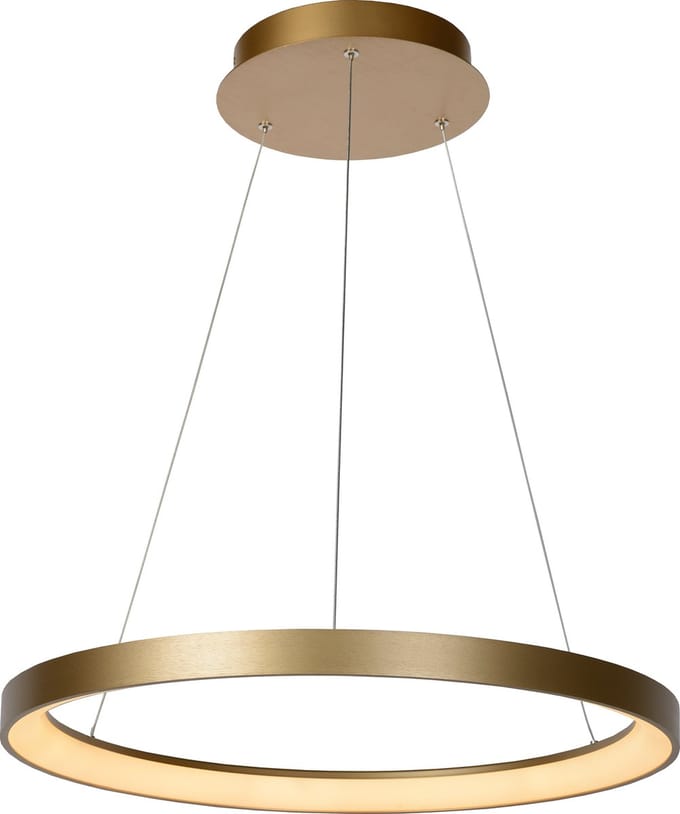 Lucide VIDAL - Hanglamp - Ø 58 cm - LED Dimbaar - 1x48W 2700K - Mat Goud / Messing