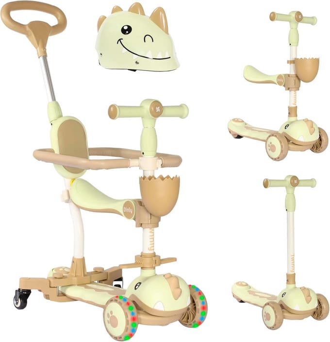 Kinderstep - Loopfiets Driewieler - Buitenspelen Leren - 3-in-1 Evoluerend Ontwerp - Tot 30 kg - Groen