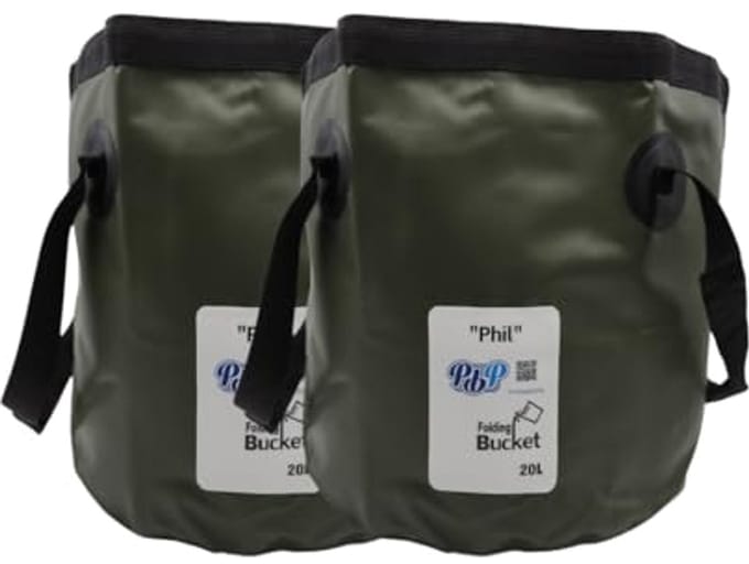 PBP Handige opvouwbare emmer 20L - "PHIL" (2PK) (donkergroen)