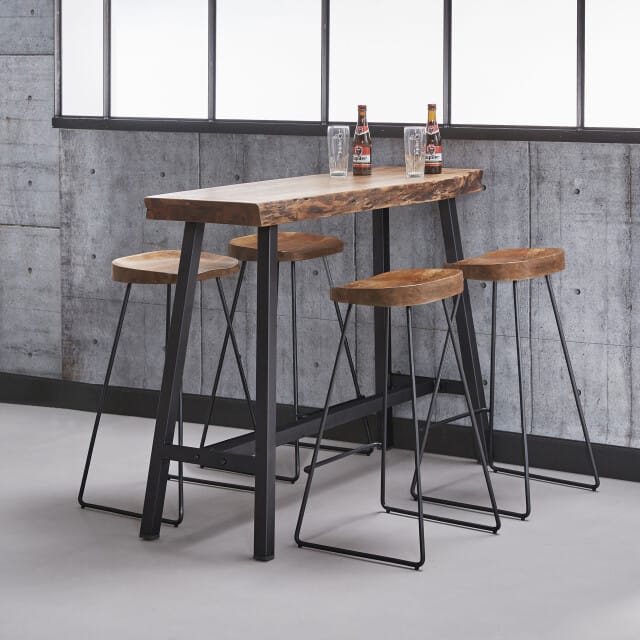 Hoyz - Barstoel Houten Zitting - 4 Stuks - Bruin