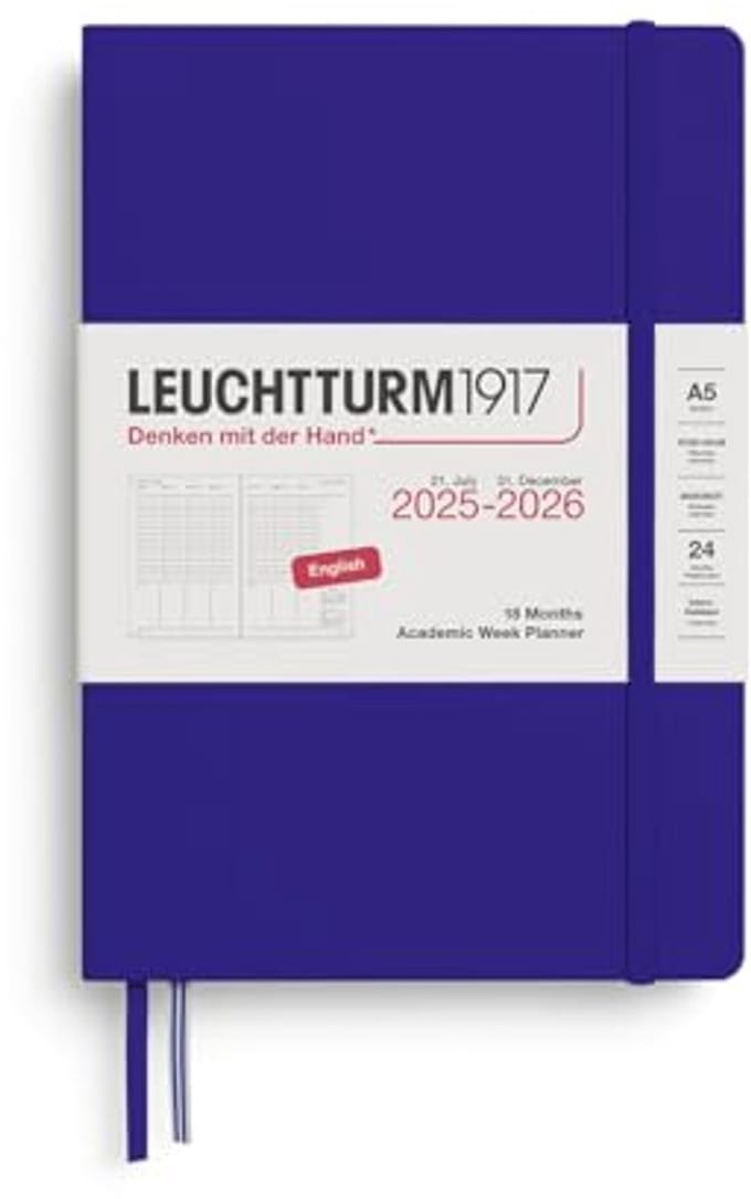 Academische Weekplanner Medium (A5) 2026 - 18 Maanden, Juli 2025 - December 2026, Engels