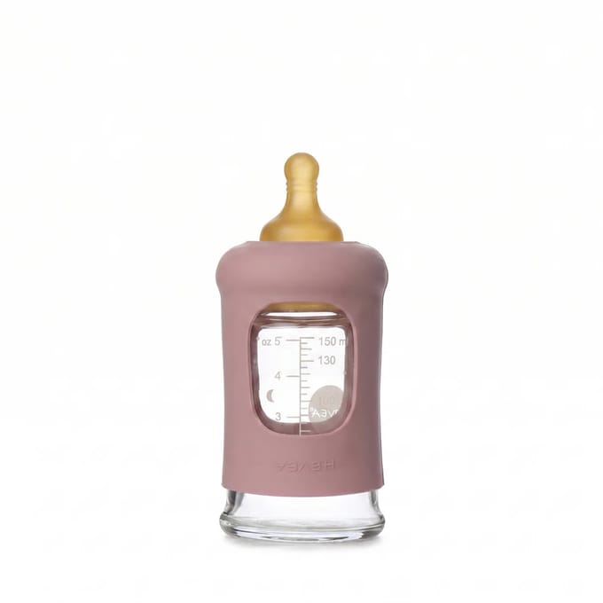 HEVEA - Glazen Fles - Brede Hals 150ml - Met Sleeve - Rosewood