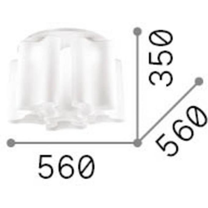 IDEAL LUX plafondlamp Compo Ø 56 cm wit metaal/glas