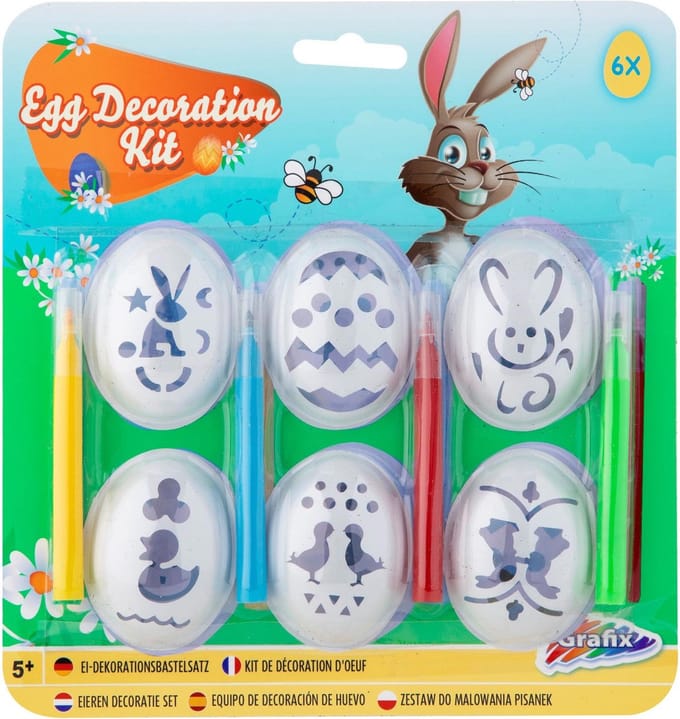 Grafix Tiendelige Paasei decoratie set | met 4 kleuren