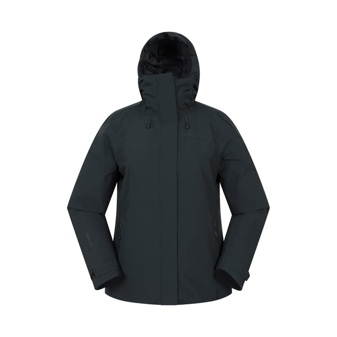 Mountain Warehouse Dames Mallory Korte Waterdichte Gevoerde Jas (Zwart)