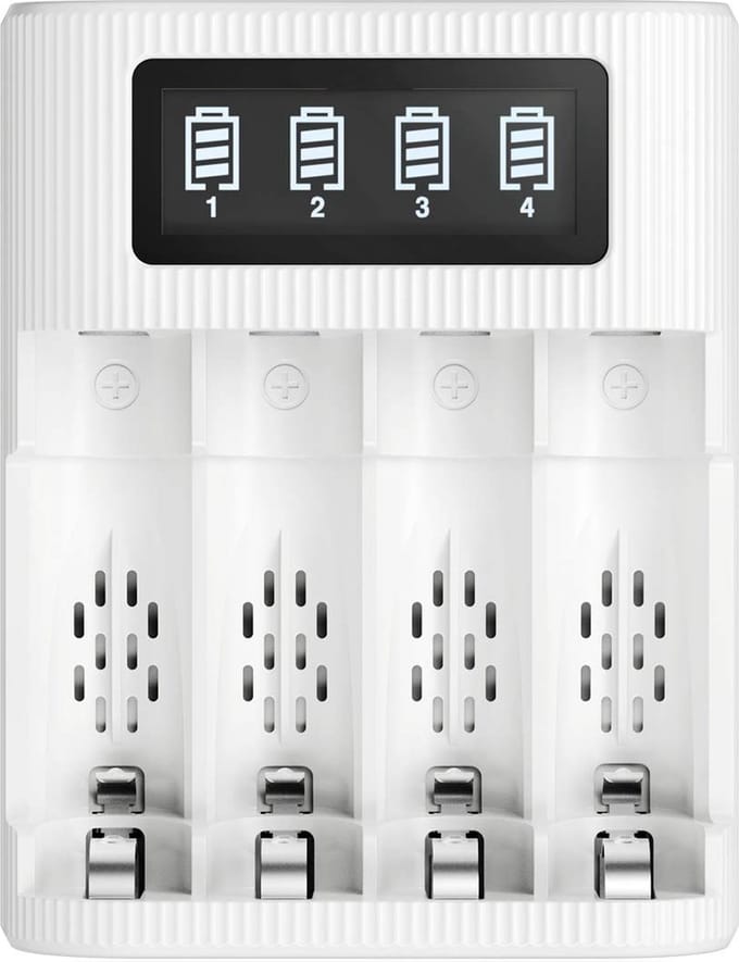 EBL 4 Slots Batterijlader voor AA & AAA Oplaadbare Batterijen - Batterij oplader met Led indicatie
