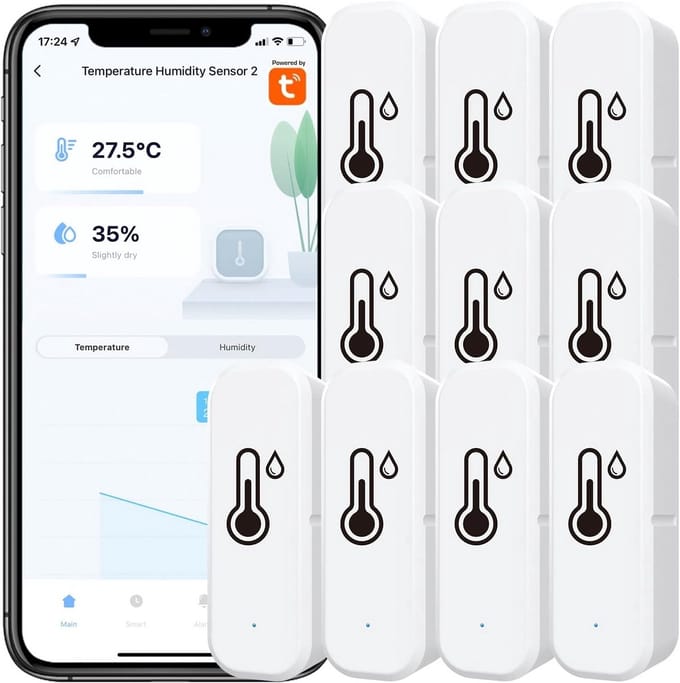 Draadloze Slimme Temperatuur en Vochtigheidssensor voor Tuya WiFi