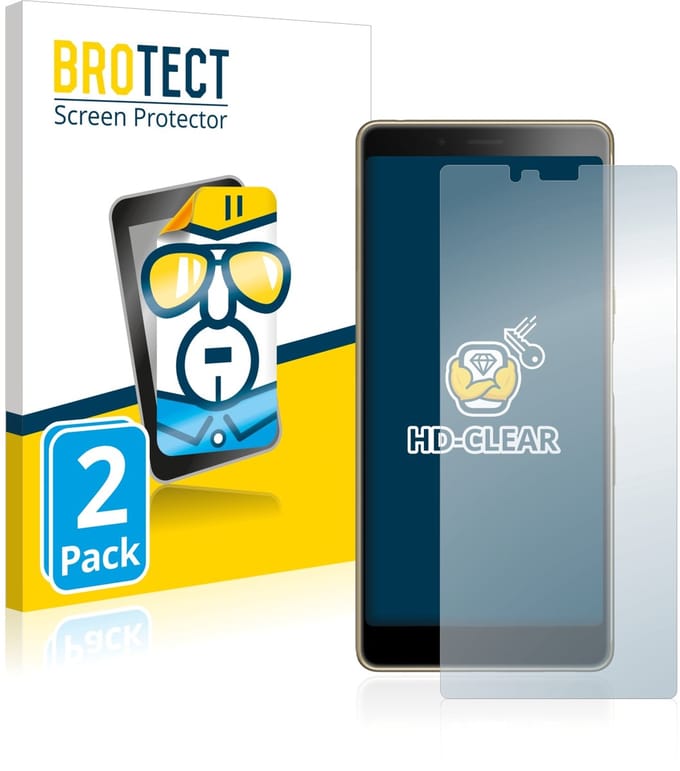 BROTECT - Screenprotector voor Sony Xperia L3 - Folie Beschermfolie transparant 2 Stuks