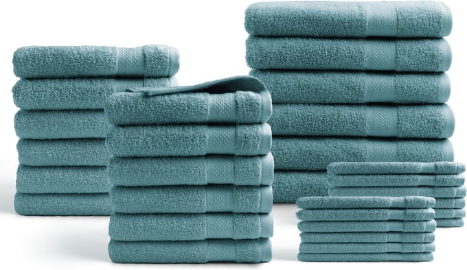 DoubleDry Hotel handdoeken 30-delig set 100% katoen 500 g/m2 zacht &