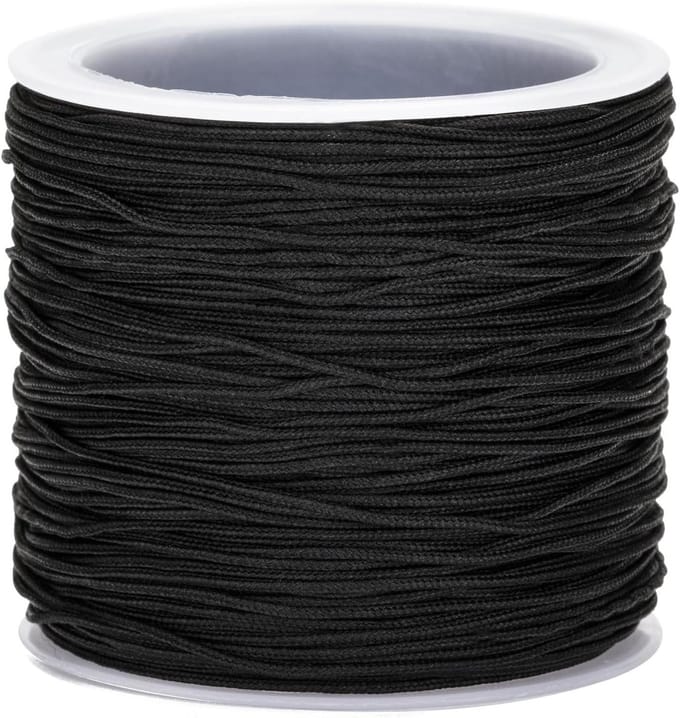 Allecto Plus - Zwarte 100 meter Nylon Koord 0,8 mm - Onelastisch en Scheurvast - Voor Doe-het-zelf en Sieraden