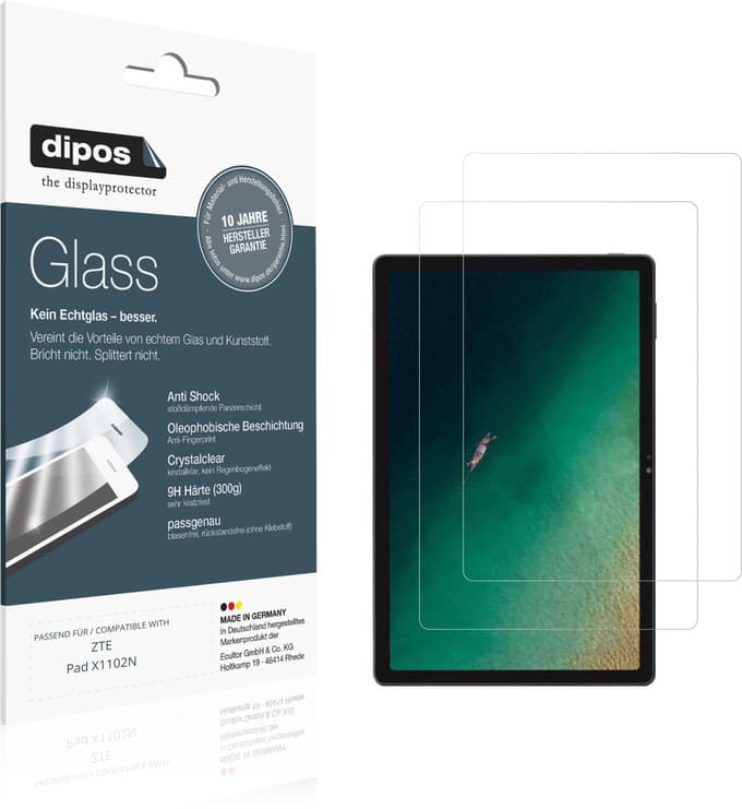 dipos – 2x Pantserfolie geschikt voor ZTE Pad X1102N | 9H Screenprotector