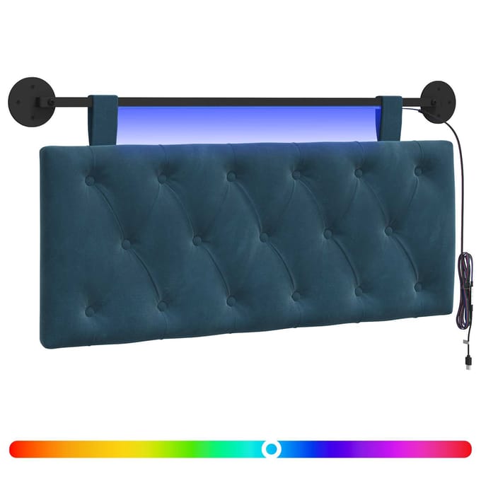 vidaXL - Hangend - hoofdbord - Blauw - Fluweel