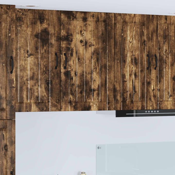 vidaXL - Wandkast - LUCCA - Gerookt - eiken - 50 - x - 31 - x - 80 - cm - Bewerkt - hout